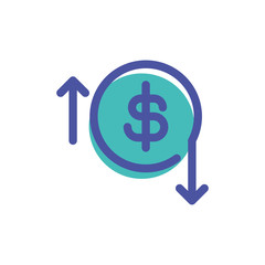 currency with symbol dollar on white background