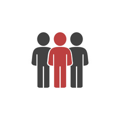 Illustration of Flat Group of People Icon Vector Symbol Background.