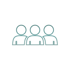 Illustration of Flat Group of People Icon Vector Symbol Background.