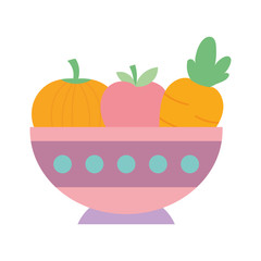 pumpkin and apple and carrot in bowl