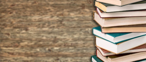 Stack of books, education and learning background