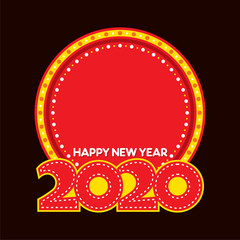 creative happy new year 2020 greeting design