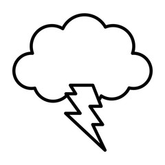storm cloud thunderbolt weather design icon thick line