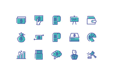set of icons electronic commerce on white background
