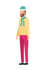 bearded man with christmas hat character