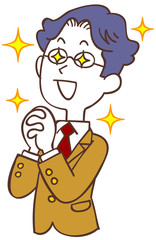 希望を持つベージュの制服の男子学生