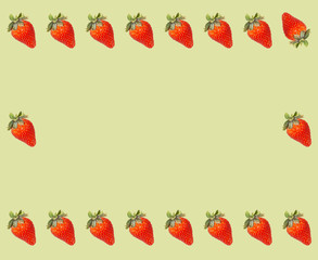 strawberry pattern on yellow background