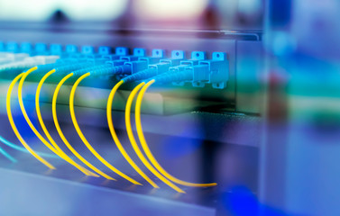 Fiber optic cablel connect to communication Distribution point