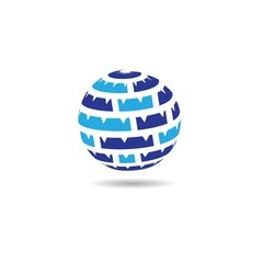 Global logo template vector icon