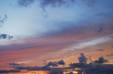 夕暮れ　空　雲　素材