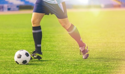 Fototapeta premium Running soccer player on grass