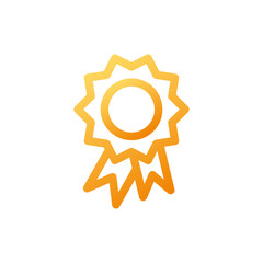 medal, stamp with ribbon on white background