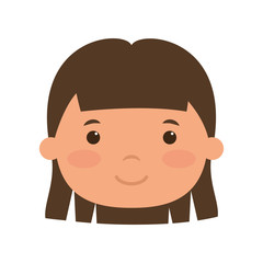 cute little girl head comic character