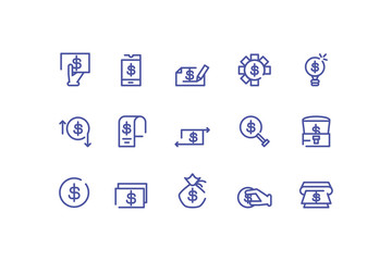 set of icons electronic commerce on white background
