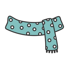 dotted scarf warm clothes on white background