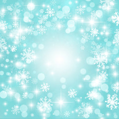 Blue Christmas background, Christmas, new year, snowflakes, stars, glitter, white, gradient
