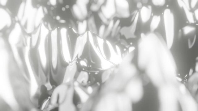 3d render abstract background motion of a chrome silver metal surface, shiny metallic texture, future material and technology concept