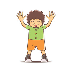 kid in celebration with happy face 