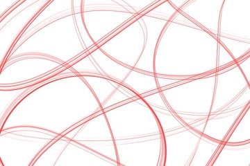 Hand drawing. Beautiful abstract red line flowing on white background. Art pattern. Curve and smooth. Can be use for wallpaper, print, wrapping, web or decorate any card.