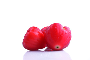 Rose apple or Bell fruit isolated on white background