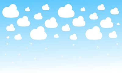 form of white clouds with neatly arranged patterns in shades of blue and white as an illustration of the sky. flat style illustration