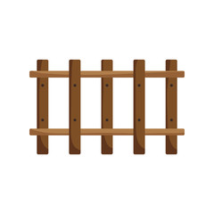 wooden fence farm on white background