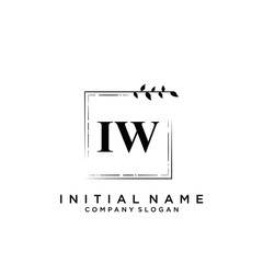 Fototapeta premium Letter IW Beauty Logo Template Vector