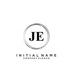 Letter JE Beauty Logo Template Vector
