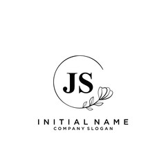 Letter JS Beauty Logo Template Vector