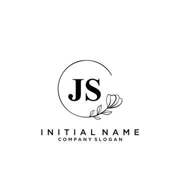 Letter JS Beauty Logo Template Vector