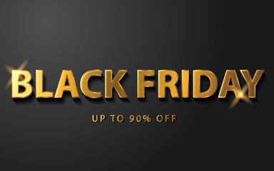 Black Friday Sale with Golden Color
