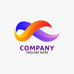 Letter X wavy logo design, business logo inspiration