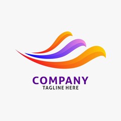 Abstract wavy logo design, business logo inspiration