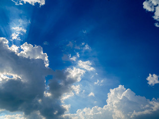 Blue sky with white clouds in the afternoon.