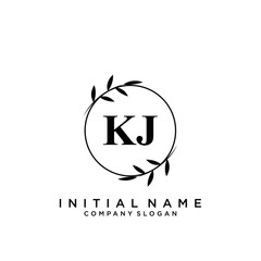 Letter KJ Beauty Logo Template Vector