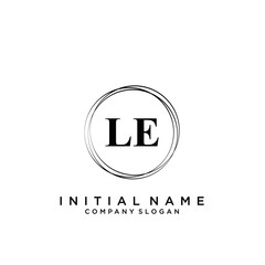 Letter LE Beauty Logo Template Vector