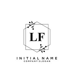 Letter LF Beauty Logo Template Vector