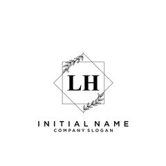 Letter LH Beauty Logo Template Vector