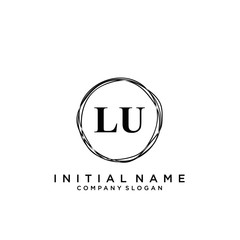 Letter LU Beauty Logo Template Vector