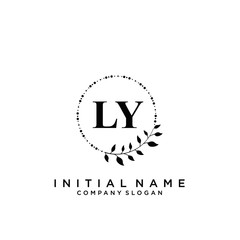 Letter LY Beauty Logo Template Vector