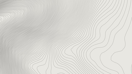 The stylized height of the topographic contour in lines and contours. The concept of a conditional geography scheme and the terrain path. Black on Gray. Ultra wide size. Vector illustration.