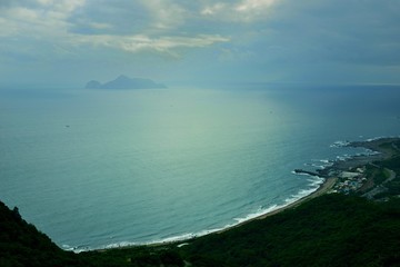 Naklejka na ściany i meble Overlooking Guishan Island in New Taipei City, Taiwan