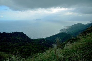 Fototapeta na wymiar Overlooking Guishan Island in New Taipei City, Taiwan