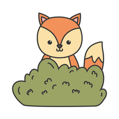 cute fox in the bush foliage hello autumn