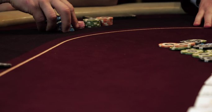 Dealer shuffles the poker cards