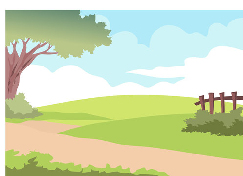 vector illustration park view with the blue sky for background and image