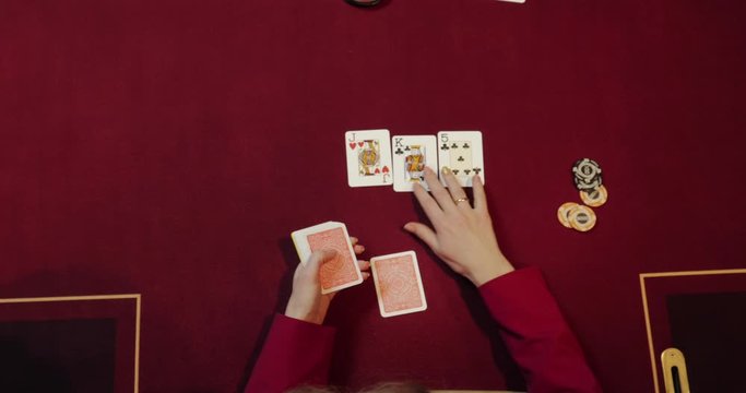 Dealer shuffles the poker cards