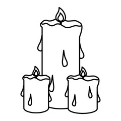 paraffin candles fire isolated icons