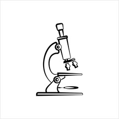 Microscope Icon, Laboratory Magnification Instrument