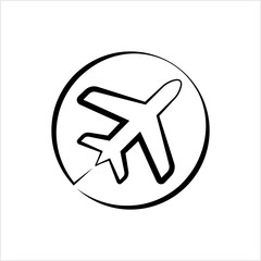 Airplane Icon Calligraphic